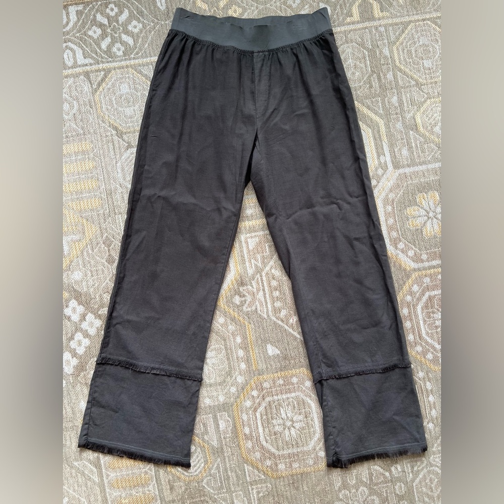 🌟3 for $30🌟Soft Surroundings Cotton Blend, Pull On Pants, Wide Leg, Gray, S
